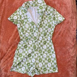 One piece size medium green flowers